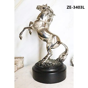 Figurine de cheval en aluminium plaqué or, sculpture d'art de collection, sculpture animale décorative, design 3D complet - Product Image 4