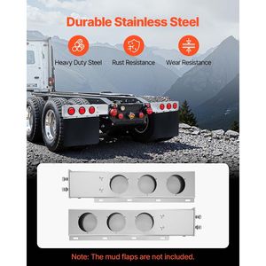 Silver 2-1/2\" Bolt Spacing Heavy Duty <b>Spring</b> Loaded Mudflap Hangers Stainless <b>Steel</b> Light Cutouts Mud Flap Hangers for <b>Trucks</b> - Product Image 3