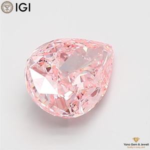 Diamante Cultivado en Laboratorio CVD, Corte Pera, 2.00 Quilates, Color Rosa Intenso, Claridad VS1, con Certificado IGI, para Anillo de Obra Maestra de Lujo - Product Image 3