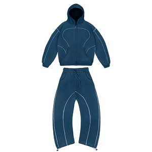 <b>Reflective</b> Polyester Tech Training Windproof Windbreaker Wholesale Custom Winter Solid Vintage Hooded <b>Jacket</b> Hoodies Jogger Set - Product Image 5