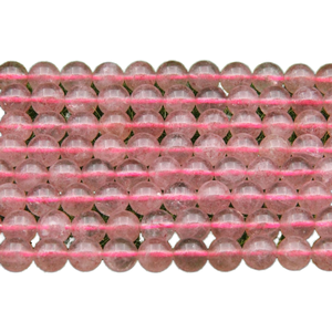 Perles de pierres précieuses en quartz de fraise naturel, pierres précieuses en vrac, perles rondes en cristal pour la fabrication de bijoux, perles de 5 mm, brin de 15 pouces - Product Image 1