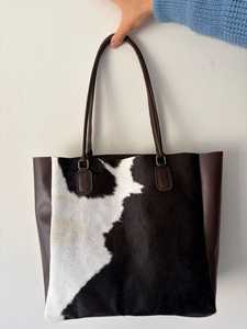 Leather Hair On Tote Bag Cowhide Handbag Women Shoulder Purse Fashion <b>Shopper</b> Stylish Tote Bag LHTB-0025 - Product Image 3
