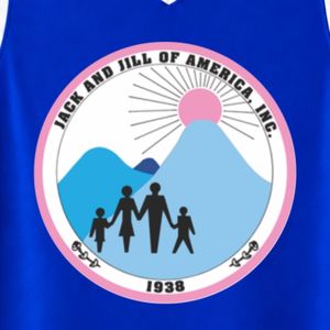 เสื้อบาสเก็ตบอลปักลายตราสัญลักษณ์รอยัลบลูแจ็คแอนด์จิล คอวี แขนกุด แต่งขอบสีขาว สำหรับผู้หญิง - Product Image 5