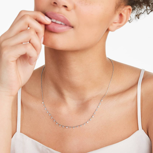 Collar de Cadena de Plata de Ley 925 de Lujo para Mujer, Estilo Elegante, con Brillantes Diamantes Moissanite, Joyería Minimalista - Product Image 4