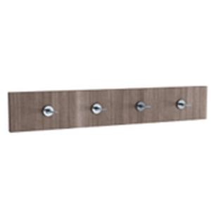Panneau de rangement moderne en MDF avec revêtement HPL de qualité E0 pour armoire d'hôtel, 47x1.5x8 pouces, avec tringles en acier inoxydable assemblées - Product Image 5