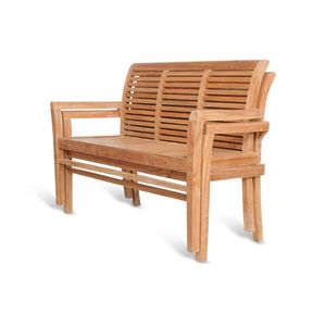 Banc de jardin en teck moderne et durable, style fauteuil à lattes pour patio, jardin et parc - Product Image 6