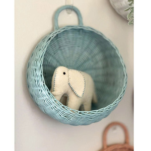 Wholesale <b>Round</b> Rattan Wall Hanging <b>Basket</b> <b>Wicker</b> Wall Organizer Natural Woven Wall Storage <b>Basket</b> Boho Home Decor - Product Image 2