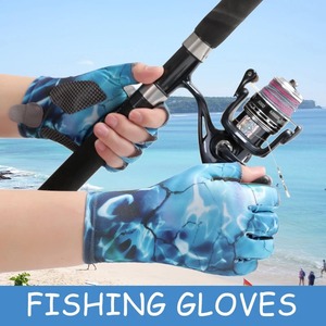 Customized Ice Silk Fishing Gloves UV Protection Thickened Palm Non-slip Design for Outdoor Cycling Unisex Spandex Material All - Product Image 5