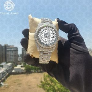 Charm_Jewels Luxury Stainless Steel <b>Watch</b> Round Analog Quartz 38mm Sapphire Crystal <b>Diamond</b> Encrusted Unisex - Product Image 2