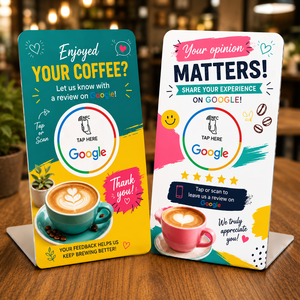 Carte de commentaires client intelligente avec code QR, mini-étiquette NFC NTAG213 13,56 MHz en PVC personnalisée OEM ODM pour les restaurants et les entreprises - Product Image 2