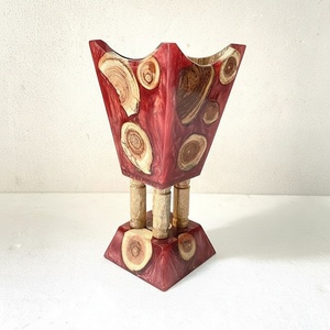 Plateau brûleur d'encens personnalisé en bois de séquoia et résine, écologique, pour l'aromathérapie, la méditation, le yoga et les usages religieux - Product Image 1