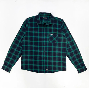 Camisas de Franela a Cuadros Verdes y Negras de Manga Larga, Ropa Casual de Moda Urbana, Venta Directa de Fábrica - Product Image 1