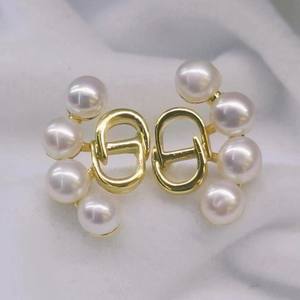 Boucles d'oreilles en perles d'eau douce violettes Zhuji 9-10 mm, argent S925, défauts mineurs, qualité fine, clous d'oreille pour la vente en gros transfrontalière en direct - Product Image 2