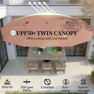 ร่มกันแดดสำหรับระเบียงกลางแจ้ง สีแทน ผลิตภัณฑ์กันแดดเพื่อการบังแดดที่สมบูรณ์แบบ - Product Image 2