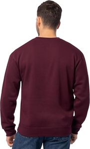 <b>Men's</b> <b>Burgundy</b> Crew Neck Pullover <b>Sweatshirt</b> 100% Cotton Regular Fit Solid Color Casual Autumn Wear - Product Image 5