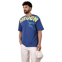 T-shirt décontracté pour homme, bleu, manches courtes, col rond, coupe classique, 100% coton, anti-boulochage et séchage rapide
