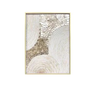 OEM ODM Service Painting Mother of Pearl Natural Striped Shell <b>Mosaic</b> Craft Modern Abstract <b>Wall</b> <b>Art</b> For Living Room - Product Image 4