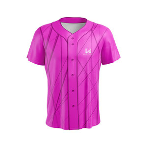 Customized Women's <b>Button</b> Down Closure Breathable Baseball Jerseys Plus Size Custom Front Logo Silk Screen Printed Softball Wear - Product Image 2