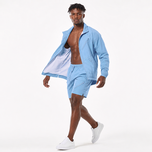 Ensemble de survêtement d'été en polyester pour homme, coupe-vent et short, vente en gros, fournisseur ODM - Product Image 4