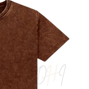 Best Selling Men's Brown Acid Wash <b>Vintage</b> <b>Tee</b> 2026 Premium Quality 100% Cotton Eco-Friendly Customizable Bulk Supply Fast - Product Image 4