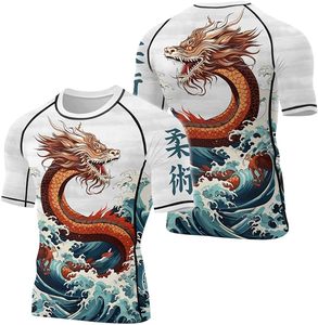 เสื้อรัดกล้ามเนื้อแขนยาวสำหรับผู้ชายแบบสั่งทำพิเศษสำหรับกีฬาบราซิลเลียนยิวยิตสู ผลิตจากโพลีเอสเตอร์ 100% คุณภาพพรีเมียม บริการ OEM พิมพ์ลายด้วยความร้อน - Product Image 1