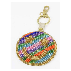 Handmade Round Glass Beads for Star Design 6x6cm Keychain <b>Bag</b> <b>Charm</b> Hold to Keys Use Hanging Handbags Totes Backpack - Product Image 4