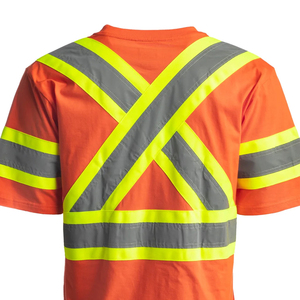 เสื้อกั๊กนิรภัยสีส้มสะท้อนแสงพร้อมแถบสะท้อนแสงสำหรับผู้ชาย แขนสั้น เหมาะสำหรับงานก่อสร้าง สวมใส่สบาย รับสกรีนโลโก้ - Product Image 4