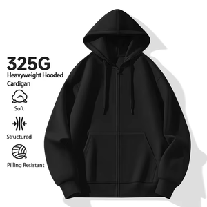Zip-up 100% Cotton Full Sleeve Hoodie Hooded Sweatshirts for Women with a Loose Fit Featuring a Zip-Up Design Long Sleeves - Product Image 3