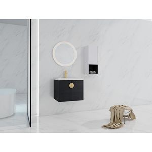 Mobile Bagno Sospeso da 24 Pollici con Lavabo in Ceramica e Ante a Chiusura Ammortizzata 00212WHK 06324BCT Combinazione Armadietto (KD) - Product Image 4