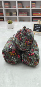 Multi-Color Cotton for Bags Set of 3 Zipper Closure Water Resistant Eco-Friendly Vintage Style for Travel <b>Makeup</b> Storage - Product Image 2