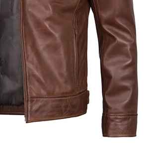 Último Diseño, Chaquetas de Cuero para Hombre, Simples, de Cuero Vacuno Marrón, Chaquetas de Cuero para Hombre de Invierno, MOQ Bajo, Precio Muy Económico 2026 - Product Image 6
