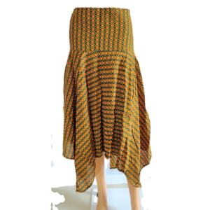 เซ็ตกระโปรงผ้าไหมสำหรับผู้หญิงไซส์ XL ชุดกระโปรงผ้าฝ้ายทอกางเกงลำลองระบายอากาศเอวยางยืดลายน่ารักขายส่ง - Product Image 1