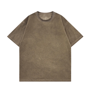 T-shirt Oversize Long Uni 100% Coton Streetwear Personnalisé avec Logo Avant Manches Courtes Col Rond 220g Vierge OEM - Product Image 1