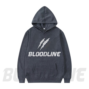 Sweat à capuche Bloodline pour homme, pull décontracté en polaire, vert, avec logo imprimé sur le devant, coupe classique, pour l'automne - Product Image 5