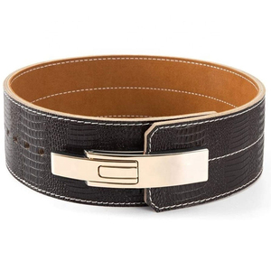 Ceinture de musculation en cuir véritable imperméable, robuste, réglable, personnalisable en taille et logo, pour entraînement en salle de sport. - Product Image 4