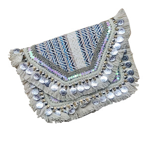 Sky <b>Blue</b> <b>Beaded</b> Stylish and Elegant Clutches Bag Party Clutch Purse - Product Image 2