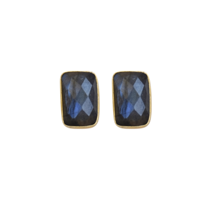 Parure de bijoux Laxmi : Collier et boucles d'oreilles ethniques traditionnels en laiton plaqué or 18 carats avec labradorite pour femme, idéale pour mariage et fiançailles - Product Image 3