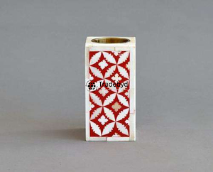 Porte-bougie en os incrusté fait main, décoration d'intérieur haut de gamme avec tailles et formes personnalisables par Tradebyd - Product Image 2