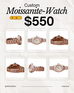 Reloj de Pulsera de Lujo de Acero Inoxidable con Moissanita VVS Personalizada Más Vendido, Reloj de Cuarzo con Esfera Pavé, Estilo Joyería para Hombre y Mujer - Product Image 1