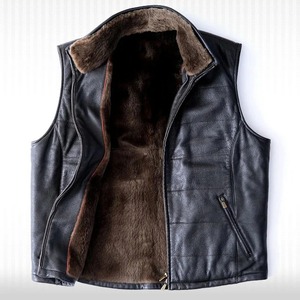 Chaleco de Piel de Oveja para Hombre, Chaleco de Piel de Oveja Genuina para Invierno - Product Image 4