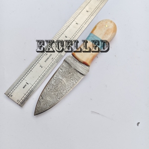 Handmade Damascus Steel Fixed Blade Industrial Grade <b>Bone</b> <b>Handle</b> Camping Outdoor Fruit <b>Knife</b> OEM Customizable - Product Image 6