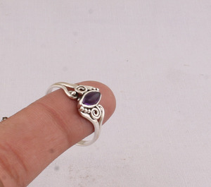 Wholesale Natural Amethyst Marquise Cabochon <b>Ring</b> 925 Sterling <b>Silver</b> Vintage <b>Statement</b> <b>Rings</b> Semi Precious Gemstone Jewelry - Product Image 3