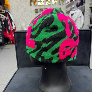 Meilleur bonnet en tricot jacquard rose, vert, noir, unisexe, pour adultes, chaud pour l'hiver, couleur unie, broderie 3D, 100% acrylique, style urbain - Product Image 6