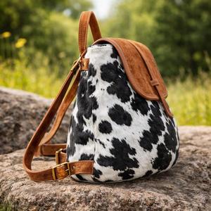 Handmade Custom Hair-On Leather <b>Backpack</b> Travel Laptop Bag Custom Logo Wholesale Supplier Manufacturer Bulk LHBP-0033 - Product Image 1