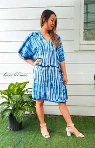 Vestido Maxi Tie Dye Personalizado, Diseño Sólido, Estilo Moderno y Lindo, Cintura Tejida, Rayón, Sin Mangas, Alta Calidad, para Vacaciones - Product Image 3