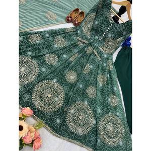 Ensemble de robe Anarkali et de dupatta pour femmes, tenue de soirée élégante pour les occasions spéciales - Product Image 4