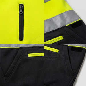 Factory Direct SCALER SPORTSWEAR High Visibility ANSI Class 3 <b>Waterproof</b> Reflective Pullover Hoodie Front Pocket Outdoor - Product Image 4