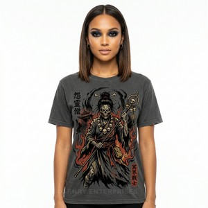 Camiseta Personalizada para Mujer con Estampado Gráfico de Esqueleto y Espejo, Estilo Gótico, de Alta Calidad, Algodón, Fabricante, Ropa Urbana, Venta al Por Mayor - Product Image 2