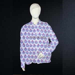 Chemise en coton imprimée bohème faite à la main, style gypsy, pour femme, grande taille, taille unique, tunique, été, plage, cadeau pour elle, Inde, Pakistan - Product Image 3