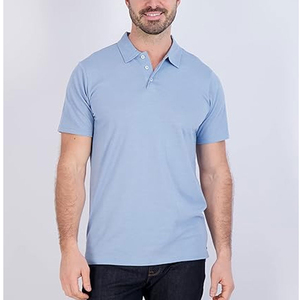 Custom Logo Men's Short Sleeve Solid Color Pique <b>Polo</b> <b>Shirt</b> Breathable Casual Knitted Cotton Regular Fit <b>Blue</b> Black Eco-Friendly - Product Image 4